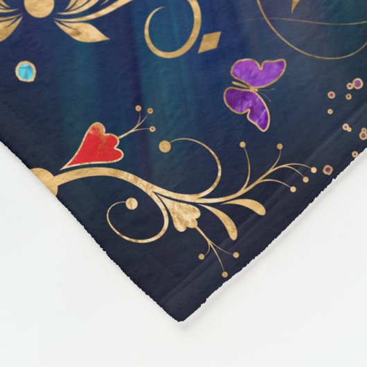 Farbenfroher Baum des Lebens - Yggdrasil Fleecedecke (Ecke)