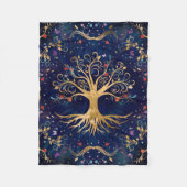 Farbenfroher Baum des Lebens - Yggdrasil Fleecedecke (Vorderseite)