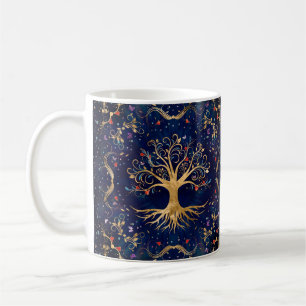 Farbenfroher Baum des Lebens - Yggdrasil Kaffeetasse