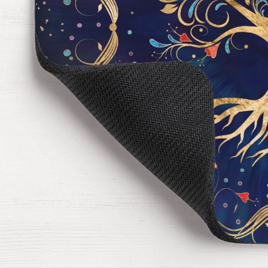 Farbenfroher Baum des Lebens - Yggdrasil Mousepad (Ecke)