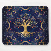 Farbenfroher Baum des Lebens - Yggdrasil Mousepad (Vorne)