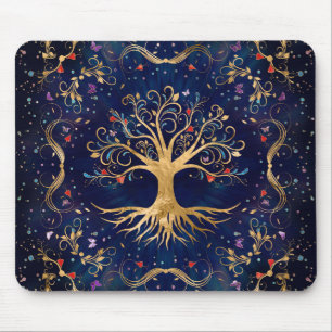 Farbenfroher Baum des Lebens - Yggdrasil Mousepad