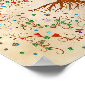 Farbenfroher Baum des Lebens - Yggdrasil Poster (Ecke)