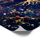 Farbenfroher Baum des Lebens - Yggdrasil Poster (Ecke)