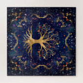 Farbenfroher Baum des Lebens - Yggdrasil Puzzle (Horizontal)