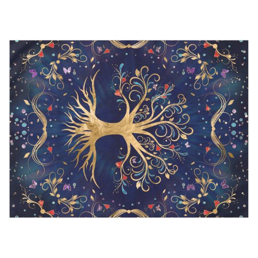 Farbenfroher Baum des Lebens - Yggdrasil Tischdecke (Vorderseite (Horizontal))