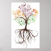 Farbenfroher Baum mit Roots Poster (Vorne)