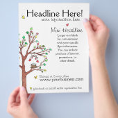 Farbenfroher Baum mit Vogelnest Flyer (Hand)