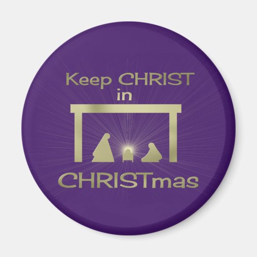 Farbenfroher Behalt Christus in Weihnachtsmagneten Magnet (Vorne)