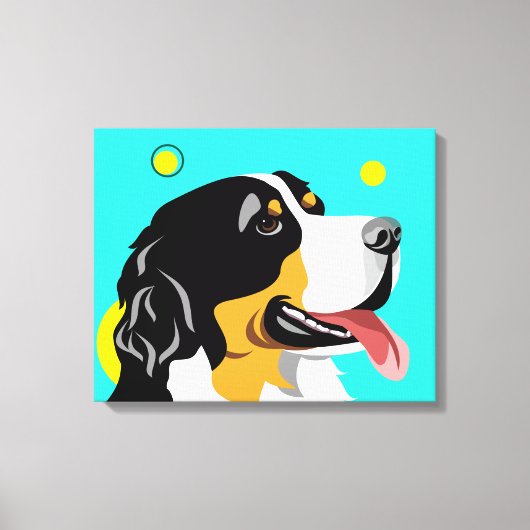 Farbenfroher Berner Hund Leinwanddruck (Vorderseite)