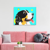 Farbenfroher Berner Hund Leinwanddruck (Insitu (Wohnzimmer))