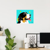 Farbenfroher Berner Hund Poster (Heimbüro)