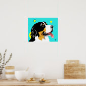Farbenfroher Berner Hund Poster (Küche)