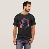 Farbenfroher Bernhardiner-Hund-Vater-Mutter-Graffi T-Shirt (Vorne ganz)