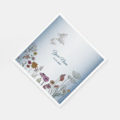 Farbenfroher Blumen Garten Blau Glitter Hochzeitsf Serviette (Ecke)