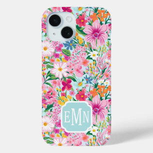 Farbenfroher Blumen-Garten-Monogramm Case-Mate iPhone Hülle