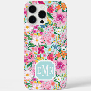 Farbenfroher Blumen Garten Monogrammiert iPhone 16 Pro Max Hülle