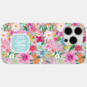 Farbenfroher Blumen Garten Monogrammiert Case-Mate iPhone Hülle (Rückseite (Horizontal))