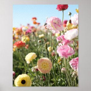 Farbenfroher Blumenaufdruck, Poster-Papier (Halbgl Poster