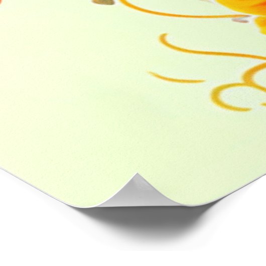 Farbenfroher Blumendrache Poster (Ecke)