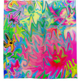 Farbenfroher Blumengarten Abstrakte Collage Duschvorhang