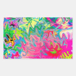 Farbenfroher Blumengarten Abstrakte Collage Rechteckiger Aufkleber