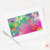 Farbenfroher Blumengarten Abstrakte Collage Rechteckiger Aufkleber (Umschlag)
