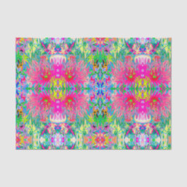 Farbenfroher Blumengarten Abstrakte Collage Seidenpapier