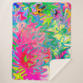 Farbenfroher Blumengarten Abstrakte Collage Sherpadecke (Vorderseite)