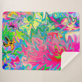 Farbenfroher Blumengarten Abstrakte Collage Sherpadecke