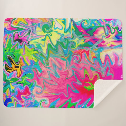 Farbenfroher Blumengarten Abstrakte Collage Sherpadecke (Vorderseite (Horizontal))