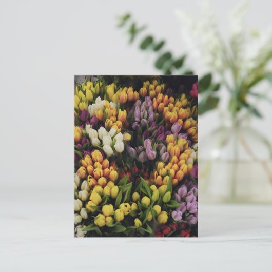 Farbenfroher Blumengarten im Blumen, stilvoll Postkarte (Stehend Vorderseite)