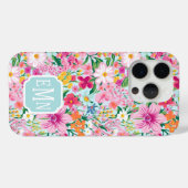 Farbenfroher Blumengarten-Monogramm Case-Mate iPhone Hülle (Rückseite (Horizontal))