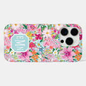 Farbenfroher Blumengarten-Monogramm Case-Mate iPhone Hülle (Rückseite (Horizontal))
