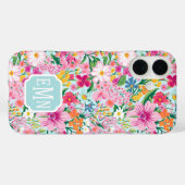 Farbenfroher Blumengarten-Monogramm Case-Mate iPhone Hülle (Rückseite (Horizontal))