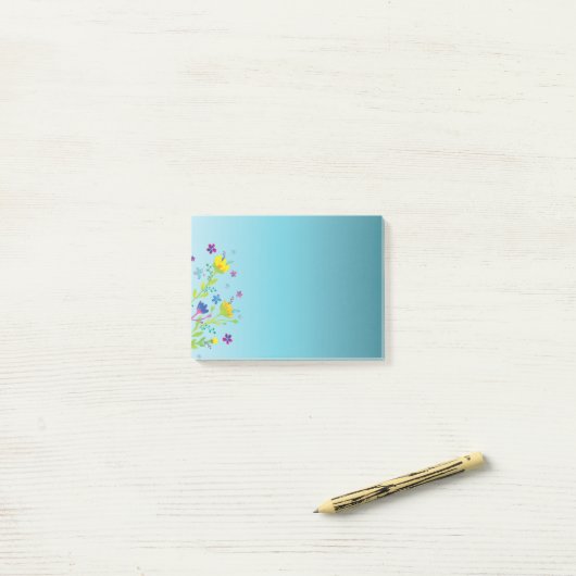Farbenfroher Blumengarten Post-it Klebezettel (Auf Schreibtisch)