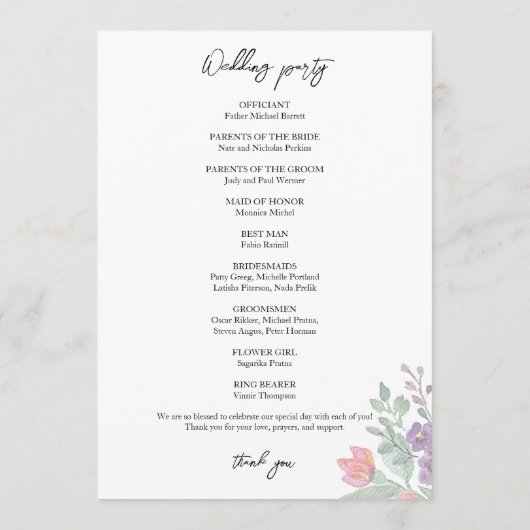 Farbenfroher Blumengarten Wasserfarben Handgemalt Programm (Rückseite)