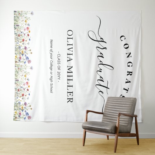 farbenfroher blumengeschmückter Abschluss im Hinte Wandteppich (Beispiel (Horizontal))