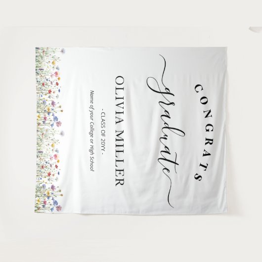 farbenfroher blumengeschmückter Abschluss im Hinte Wandteppich (Vorderseite (Horizontal))