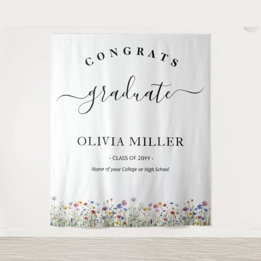 farbenfroher blumengeschmückter Abschluss im Hinte Wandteppich (Vorderseite)