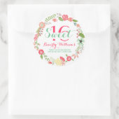 Farbenfroher Blumenstrauß auf weißem Süß 16 Runder Aufkleber (Tasche)