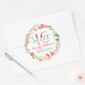 Farbenfroher Blumenstrauß auf weißem Süß 16 Runder Aufkleber (Umschlag)