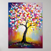 Farbenfroher Blütenbaum Poster (Vorne)