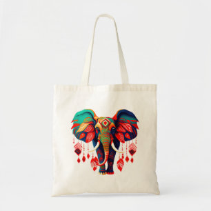 Farbenfroher Boheme-Stil Elefant Tragetasche