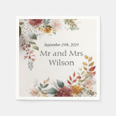 Farbenfroher Bohemischer Blumencocktail Serviette (Vorderseite)