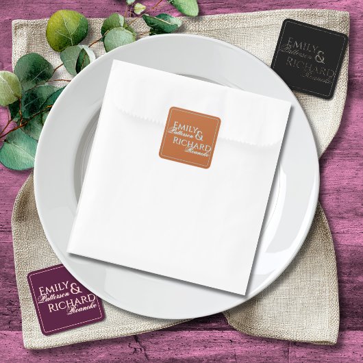 Farbenfroher Boho-Minimalismus Schwarz-Weiß Chic Quadratischer Aufkleber