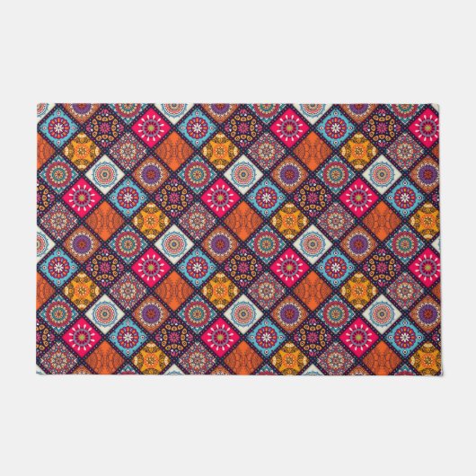 farbenfroher Boho-Stil Fußmatte (Vorderseite)