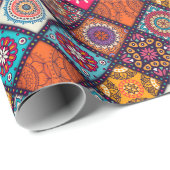 farbenfroher Boho-Stil Geschenkpapier (Rolleneckpunkt)