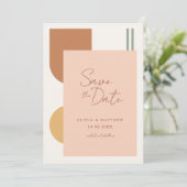 Farbenfroher Boho-Terrakotta-Torbogen QR-Code Hoch Save The Date (Stehend Vorderseite)