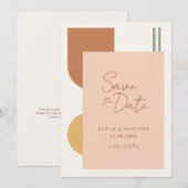 Farbenfroher Boho-Terrakotta-Torbogen QR-Code Hoch Save The Date (Vorne/Hinten)
